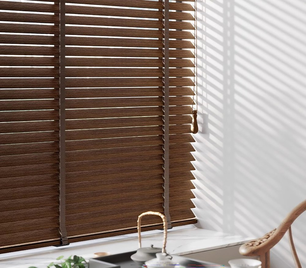New Chinese Style Shade Solid Wooden Blinds Cordless Venetian Mini Blinds