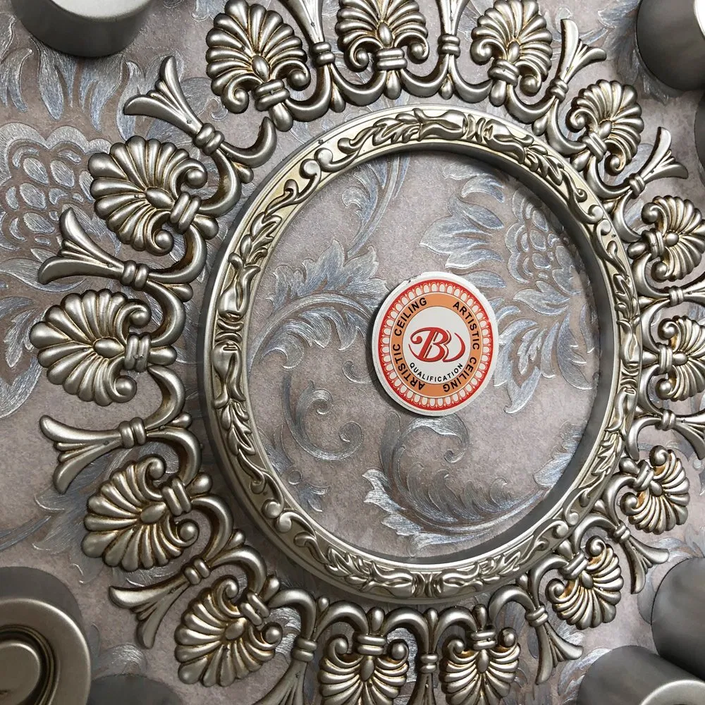 Electroplated Silver Antique Polygon Polystyrene Art Lamp Pool