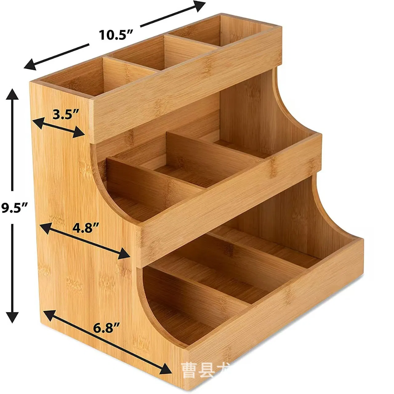 Elegant Multi-Functional Bamboo Multi-Layer Household Desktop Storage Tea and Coffee Bags Shelf