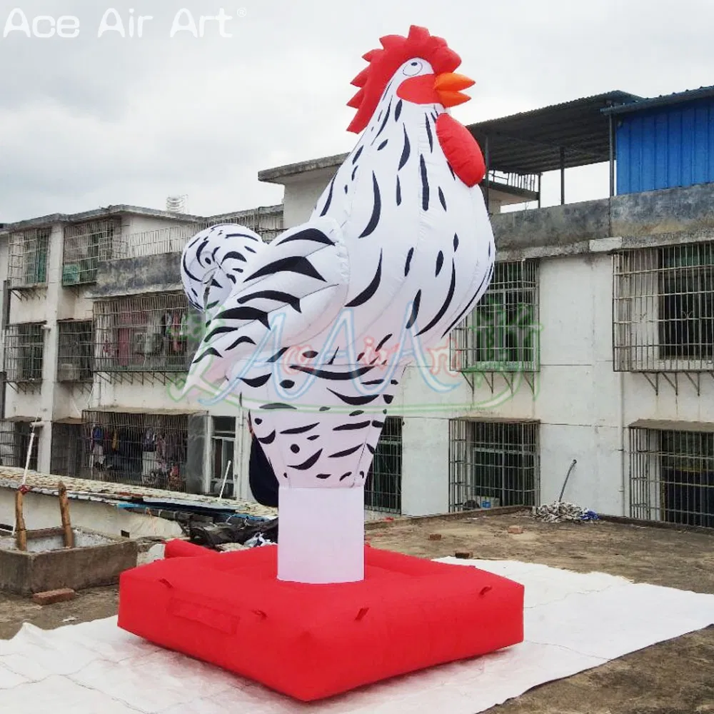 Customized 3mh Inflatable White Chicken Rooster Model for Party Event Decoration