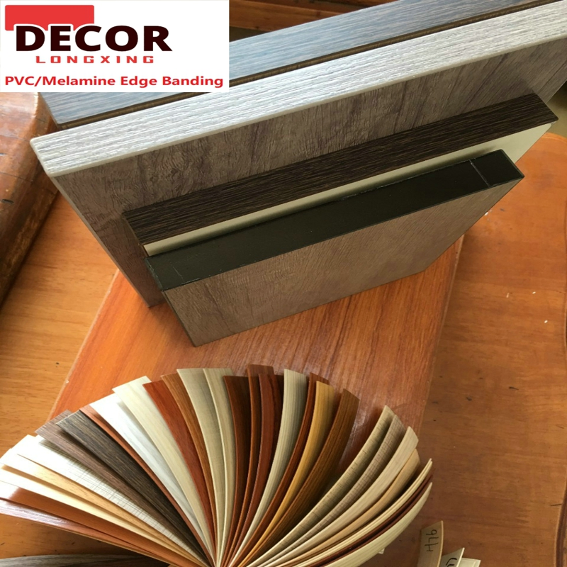 Strip Grain Wood Grain PVC Edge Banding Tape for Cabinet Table Wood Surface Edging Decor