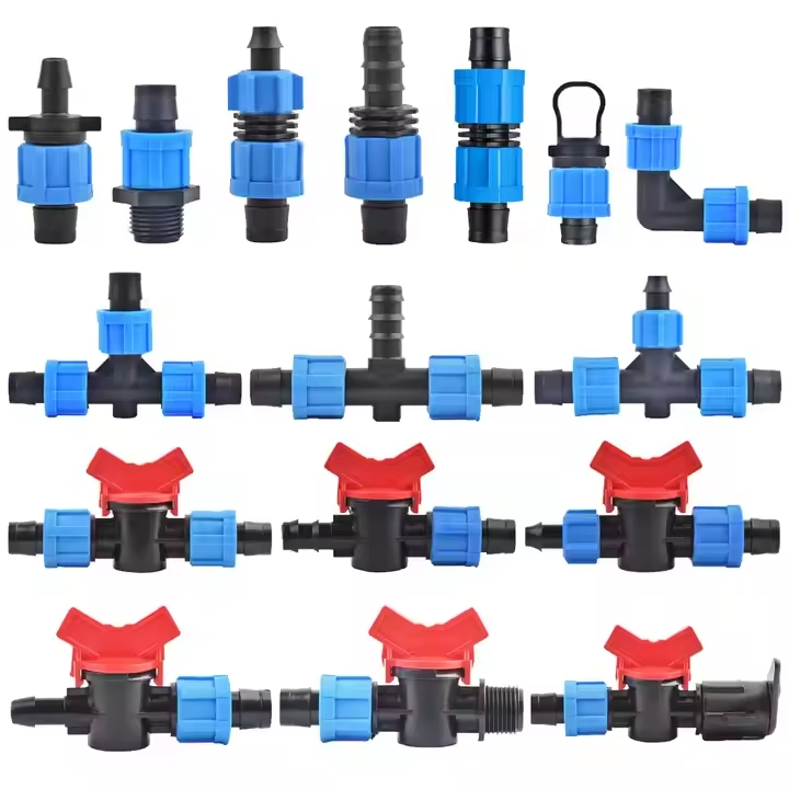 DN 17 Mini Plastic Drip Valve for Lay Flat Hose Watering and Irrigation Tape Valve Plastic Mini Valve for Drip Tape