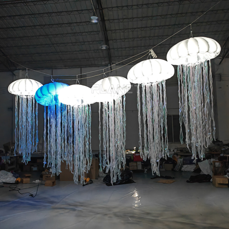 Hanging Colorful LED Wedding Event Inflatable Jellyfish Balloon for Decoration