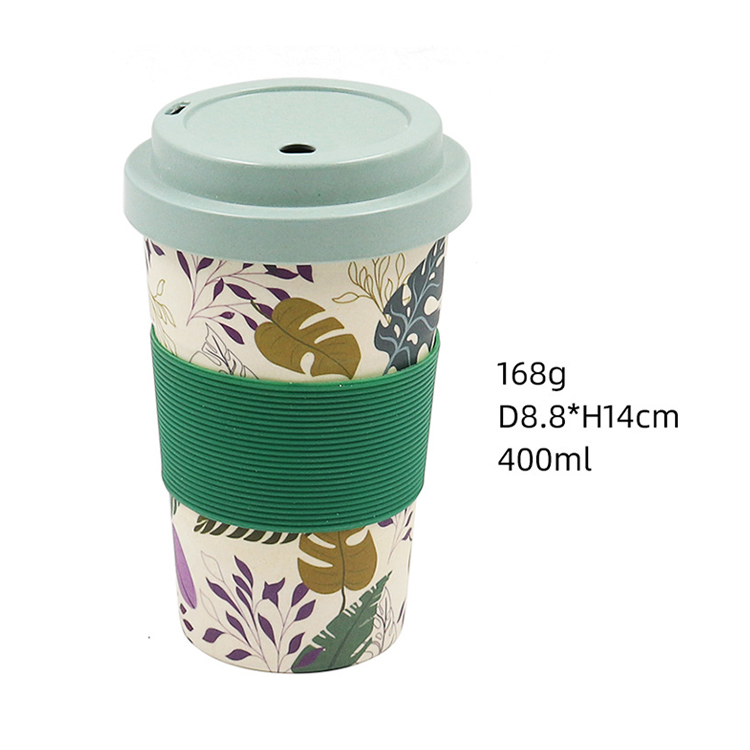 400ml Eco-Friendly Bamboo Fiber Coffee Mug Travel Mug with Lid Portable Beer Mugs Tea Cups Milk Cup for Christmas Gifts
