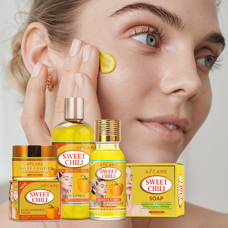 Korean Whitening Sulfate-Free Antioxidants and Sweet Chili & Vitamin B5 Organic Skincare Set