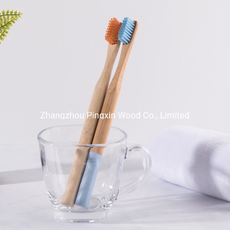 Disposable Bamboo Toothbrush with Round Bamboo Handled