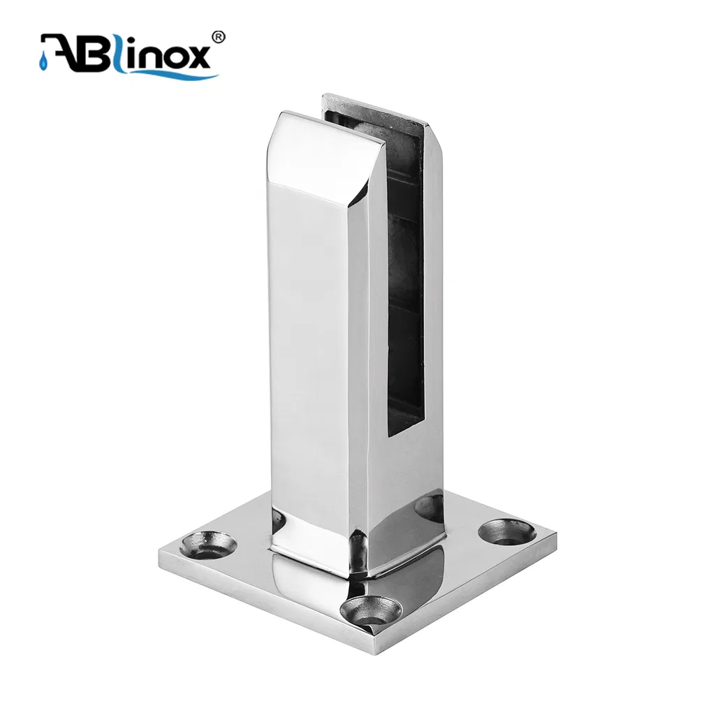 Ablinox Custom Stainless Steel Casting Safe Glass Clamp Silver Hinge for Balcony/Staircase/ Handrail