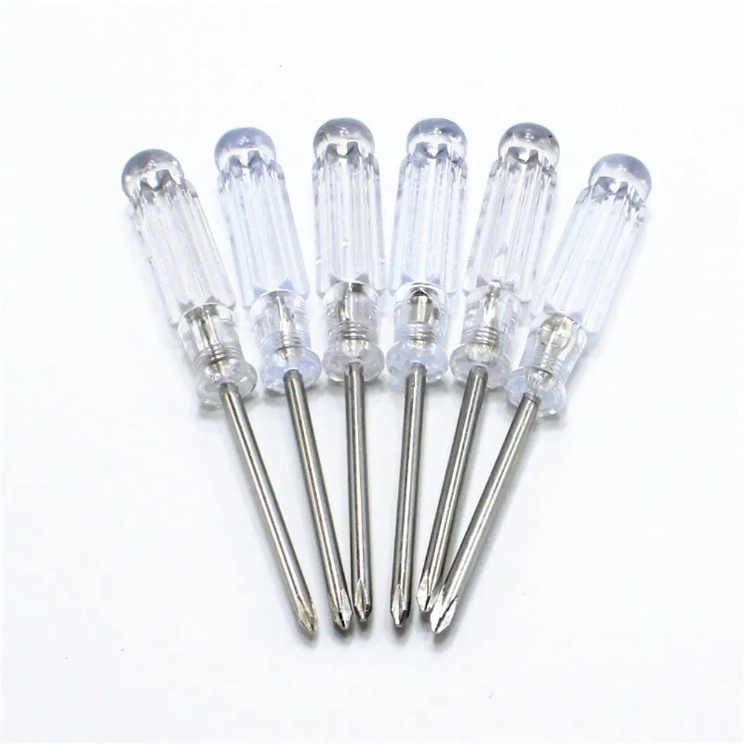 Functional 3mm Cross and Flat Transparent Crystal Screwdriver