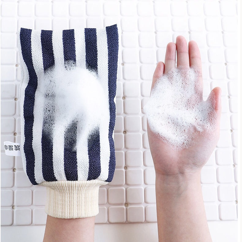 Vertical Stripes Thickened Bath Gloves Wash Dirt Wash Mud Bath Gloves