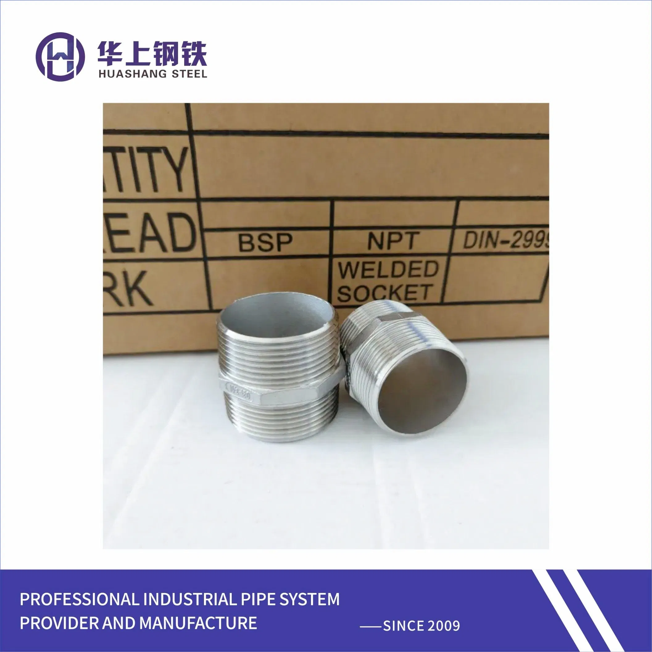 Stainless Steel 201 304 Thread Hex Nipple Reducer Pipe Fitting Male Thread Reducing Hexagon Pipe Nipple