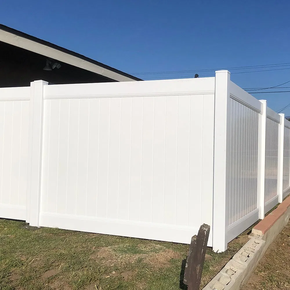 6FT. Hx8FT. W White Vinyl PVC Plastic Privacy Fence Panels for Garden