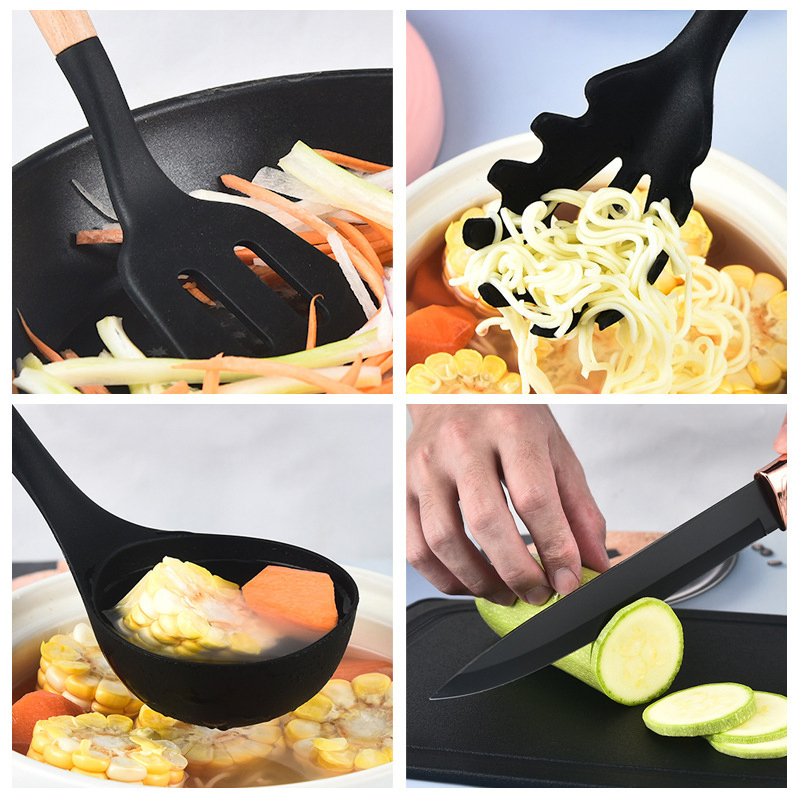 Ds-2620 Good Quality 19PCS Silicone Cooking Utensils Set Kitchenware Non Stick with PP Handle Kitchen Gadget Set Wholesale