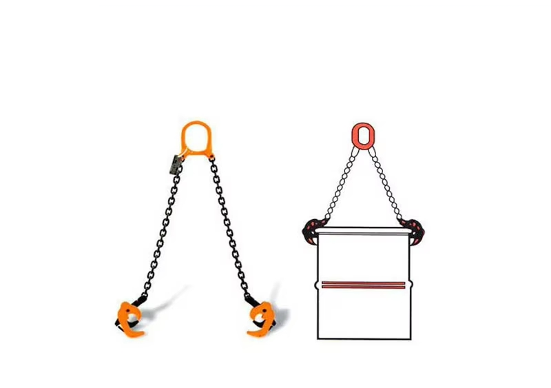 Best Sell 2200lbs 1 Tone Drum Clamp Lifting Chain Sling with Self-Locking Hook for Safe Lifting and Transporting Steel Drums