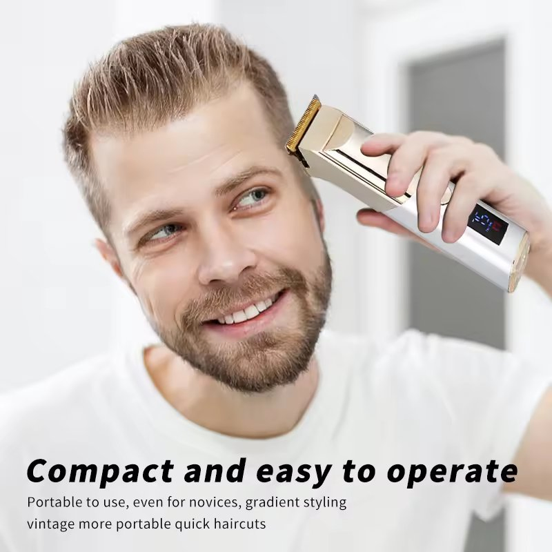 Electric Plastic Body Digital Trimmer Rechargeable Hair Clipper
