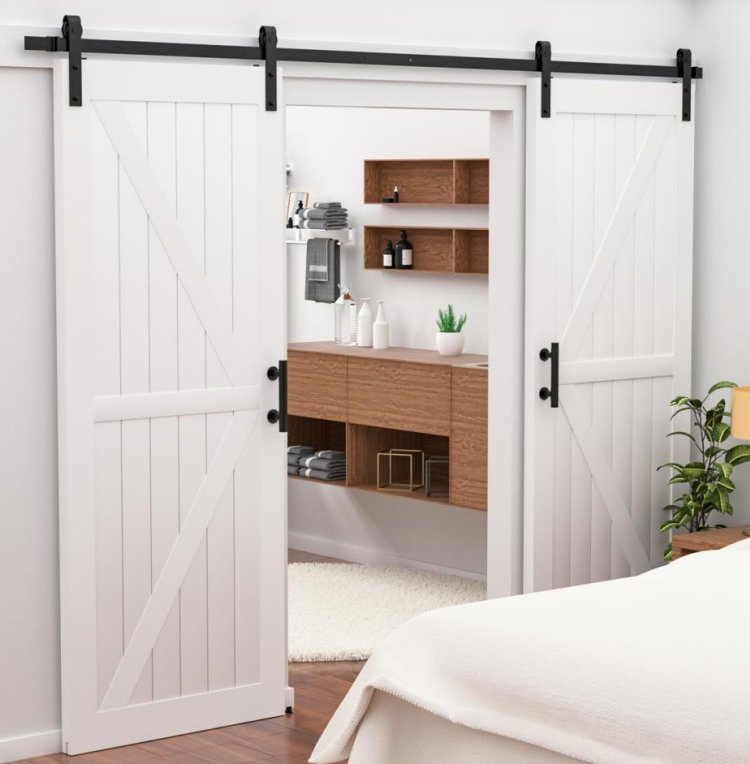 Barn Door Hardware Sliding Pulling Barn Door Roller Set for Wooden Door