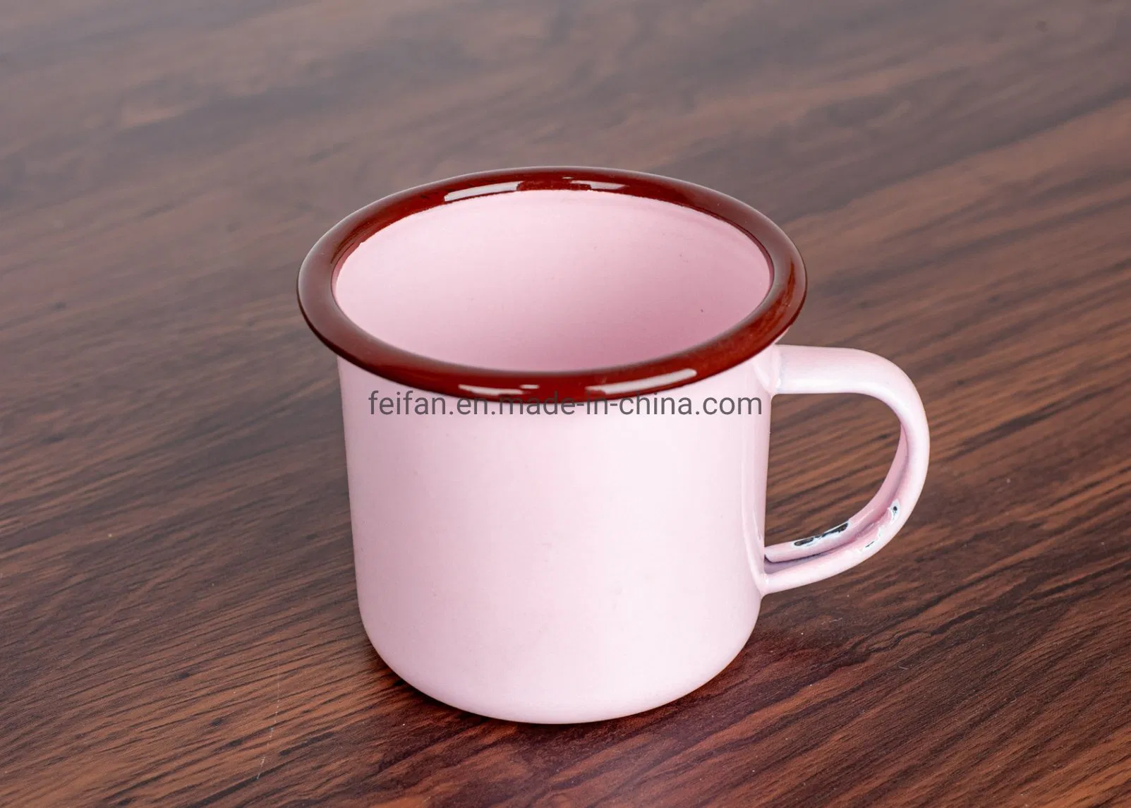 Эмалированная кружка розовая, 140 мл