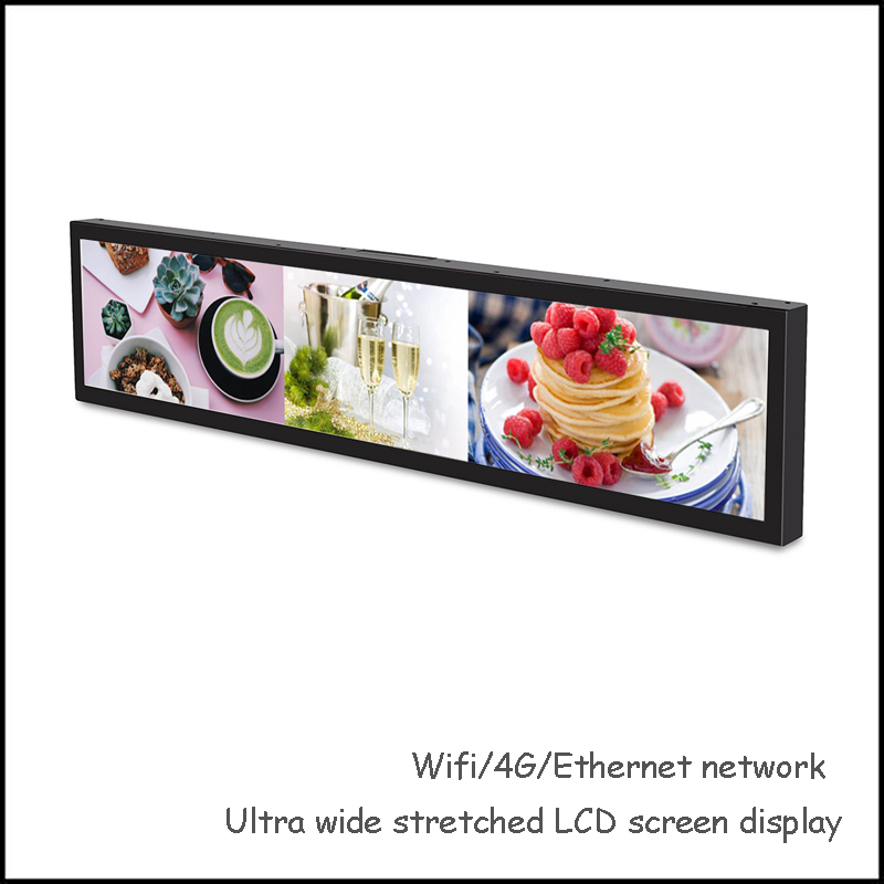 28 Inch Ultra Wide Stretched LCD Screen Display with WiFi 4G Ethernet Network Android OS