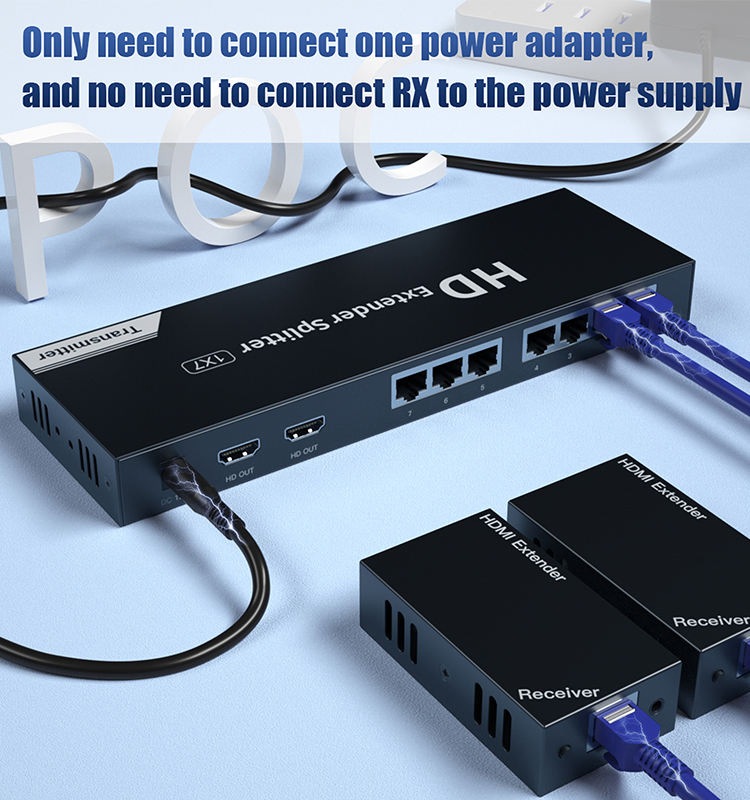 Custom 8 Ports HDMI Audio Video Splitter Converters Splitter 4K*2K 1 in 8 out HDMI Splitter 1X8