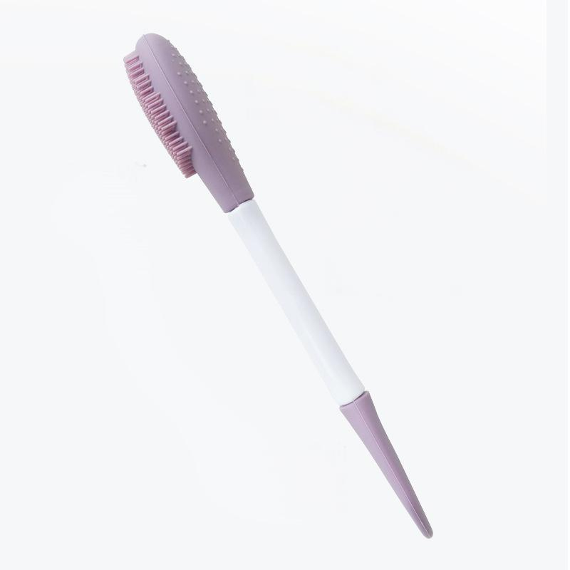 Purple Double-Headed Silicone Mask Brush Special for Clay Mask Application Multi-Functional Facial Cleansing Brush with Dual Brush Heads