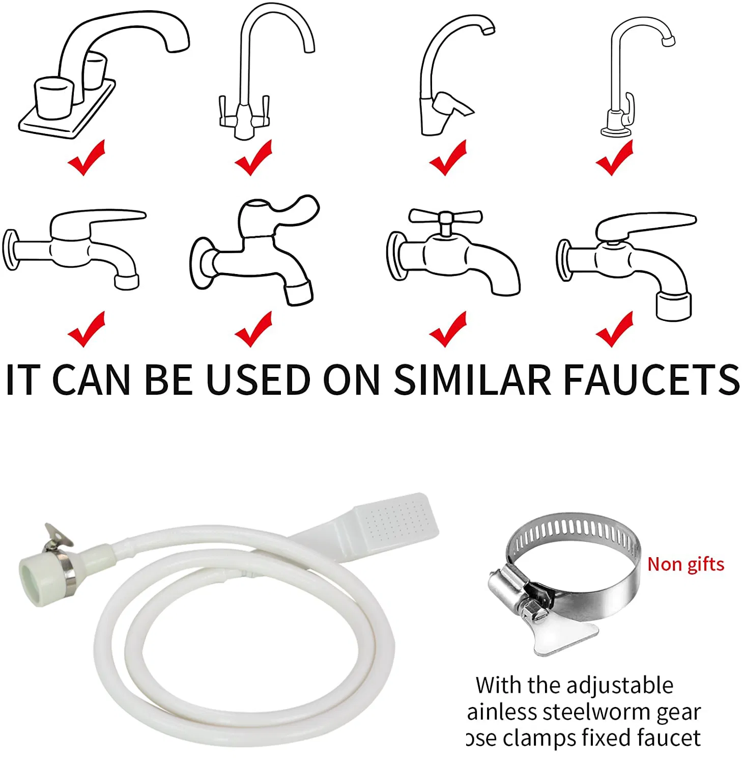 Portable Shampoo Sprayer Sink Attachment Spray Wash Water Hose for Washing Hair