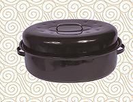 2.5L/4L/6L/11L Enamel Deep Fryer Sour Casserole Phtato Pot Turkey Roast Pan with Enamel Metal Cover and Stainless Steel Rack