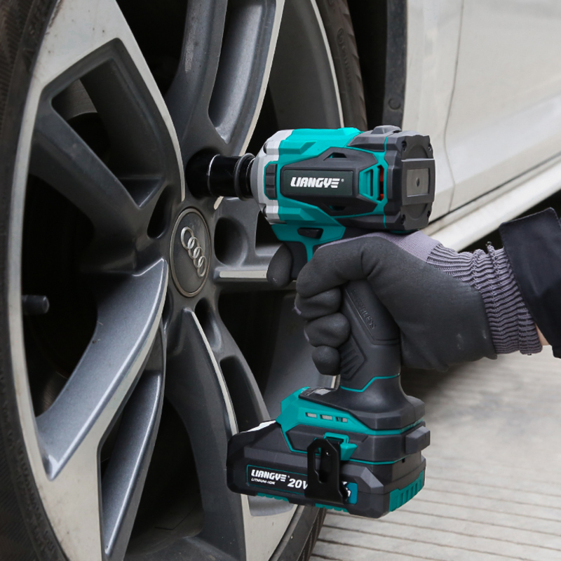 Liangye Battery Power Tools 400nm Brushless Cordless Impact Wrench with 1/2 Inch Square Head 20V