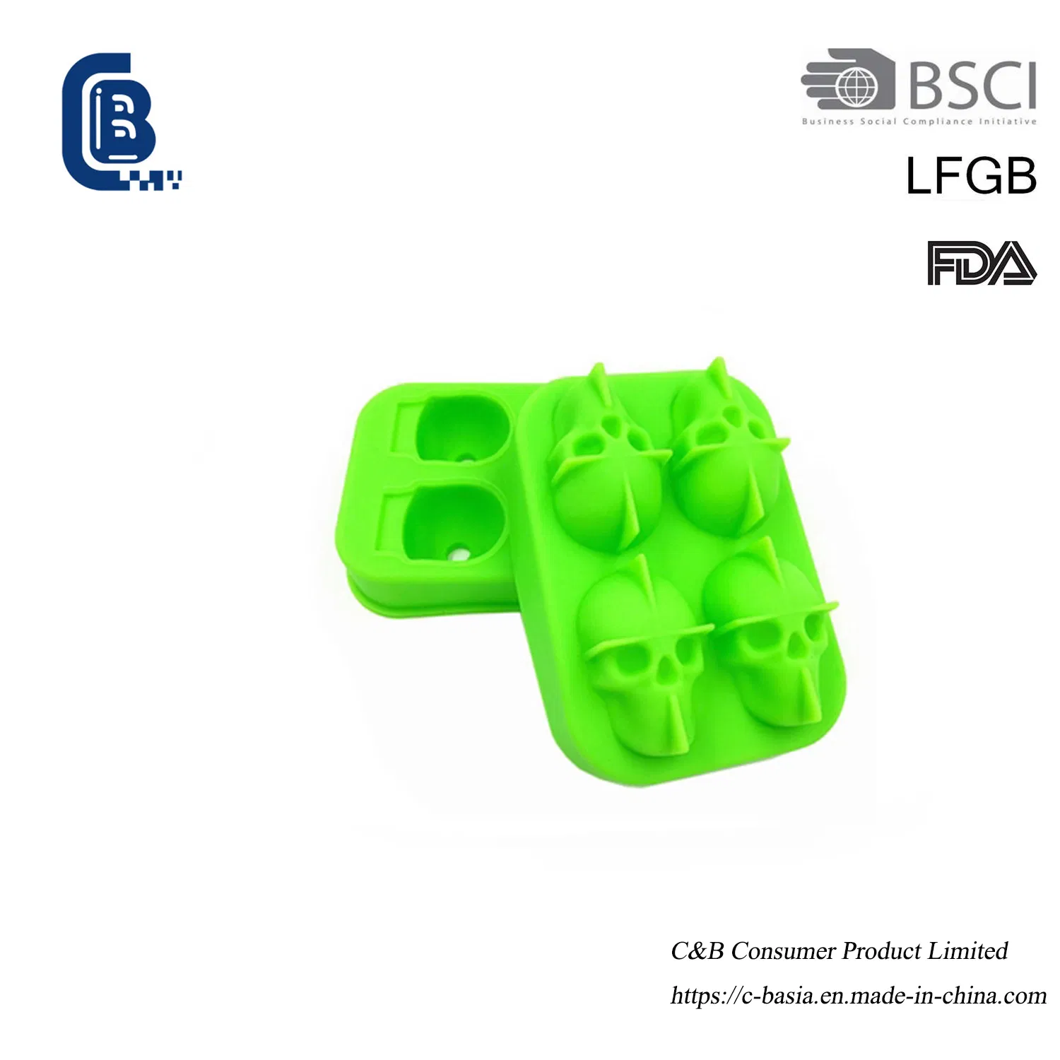 Форма для льда 3D Череп (силиконовая)