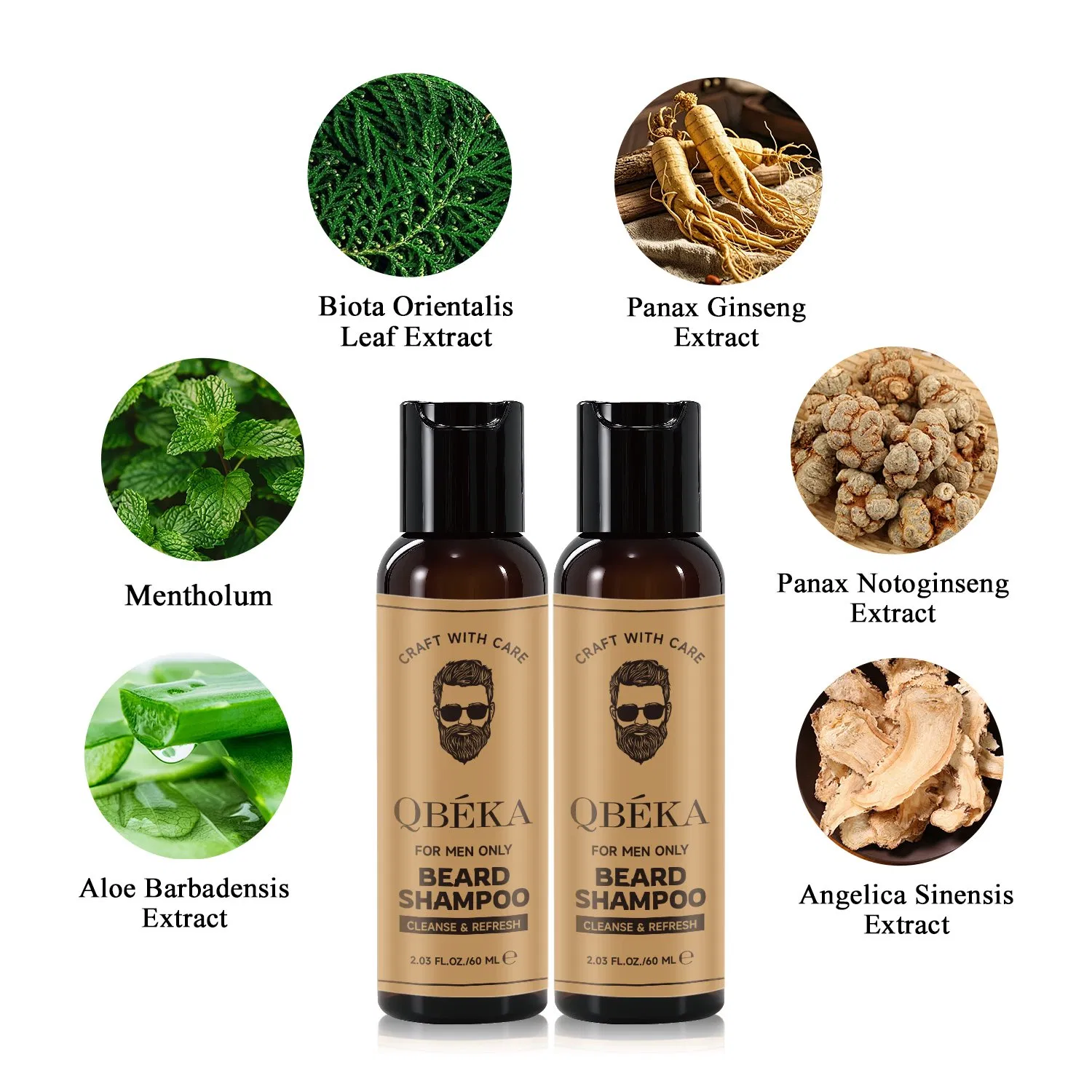 Men's Beard Shampoo - Deep Cleansing & Hydrating, Tea Tree Oil, Sulfate-Free Beard Wash