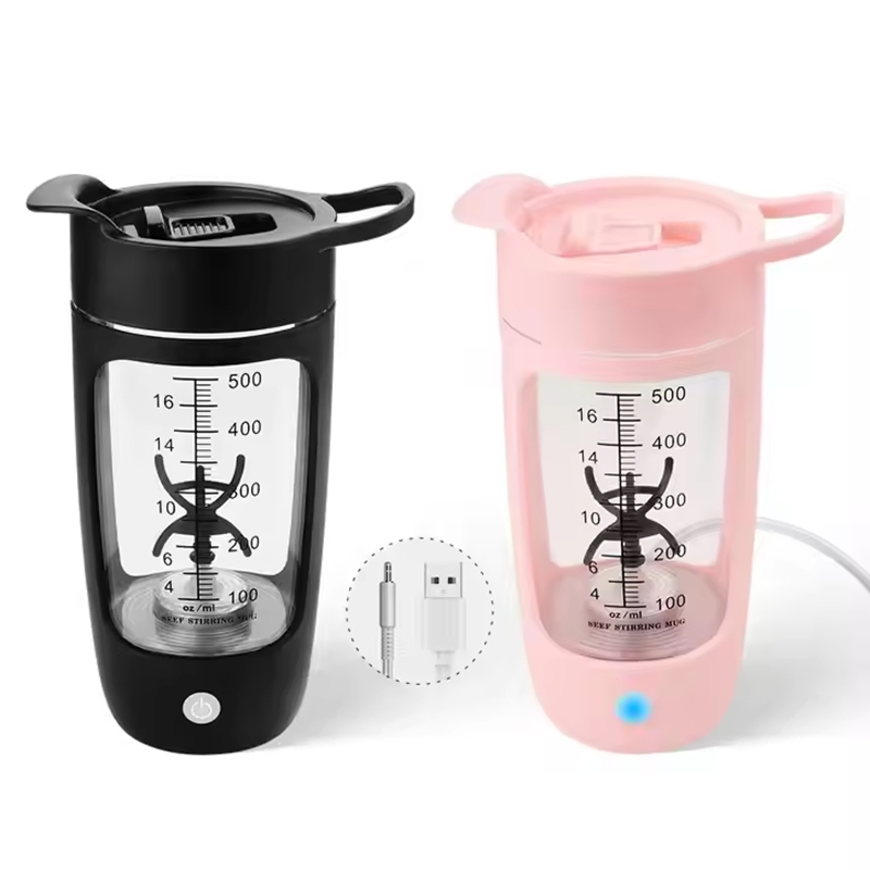 600ml Portable USB Rechargeable Protein Mixing Cups Sport Promotional Self-Stirring Shaker Bottle