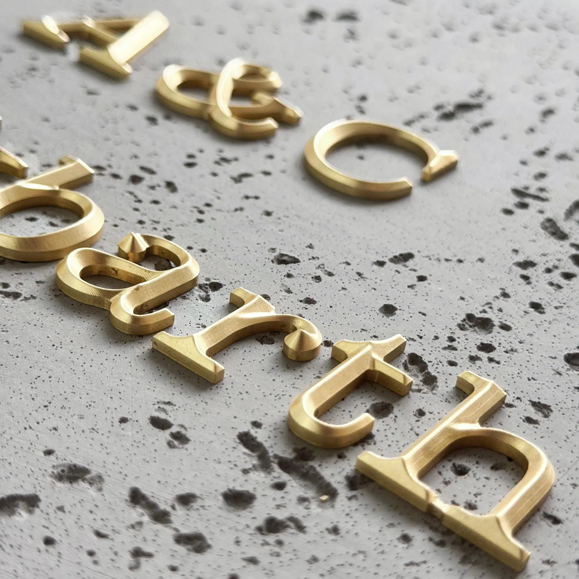 Custom 3D Champagne Gold Engraved Letters for Business Signs