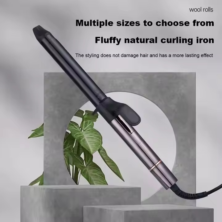 Rotating Hair Curler Spin Curling Iron Automatic Hair Curlers Rollers Portable Curling Iron with LCD Display