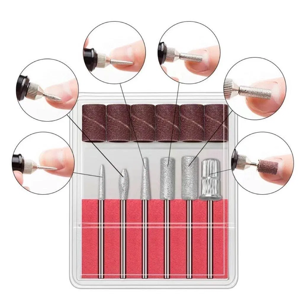 Signi Nail Art Drill Bits -6 Piece Kit for Acrylic/Gel Nail