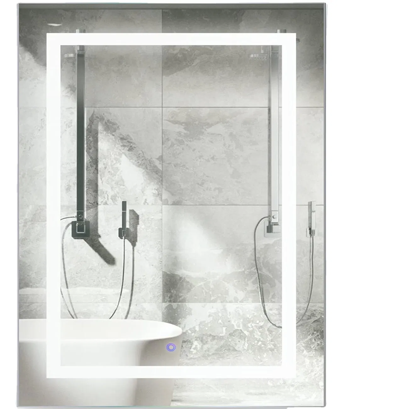 LED Mirror Full Length Dressing Rectangle Large Bedroom Living Room Mirror with Touch Button Dimmable Lighting
