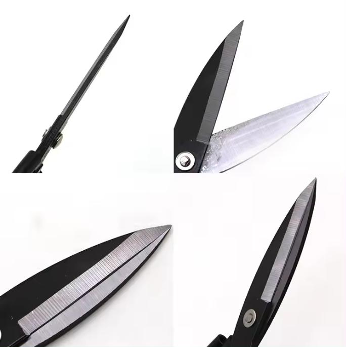 Портновские ножницы с большой головкой, сталь, черная ручка