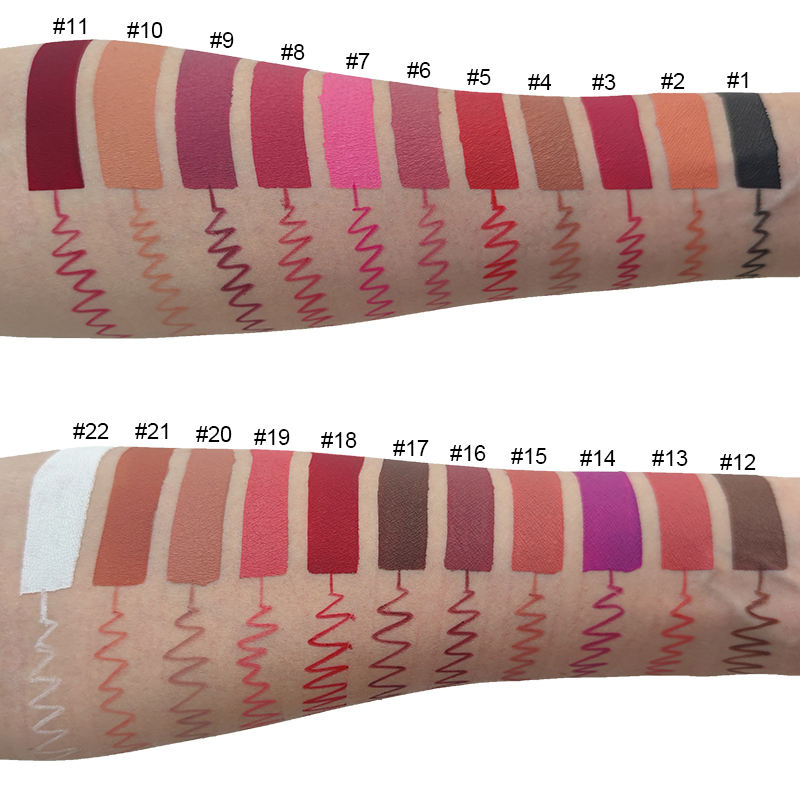 Wholesale Matte Liquid Lipstick Set with Lip Liner Makeup Gift Custom Waterproof Lip Gloss Lip Kit Sets