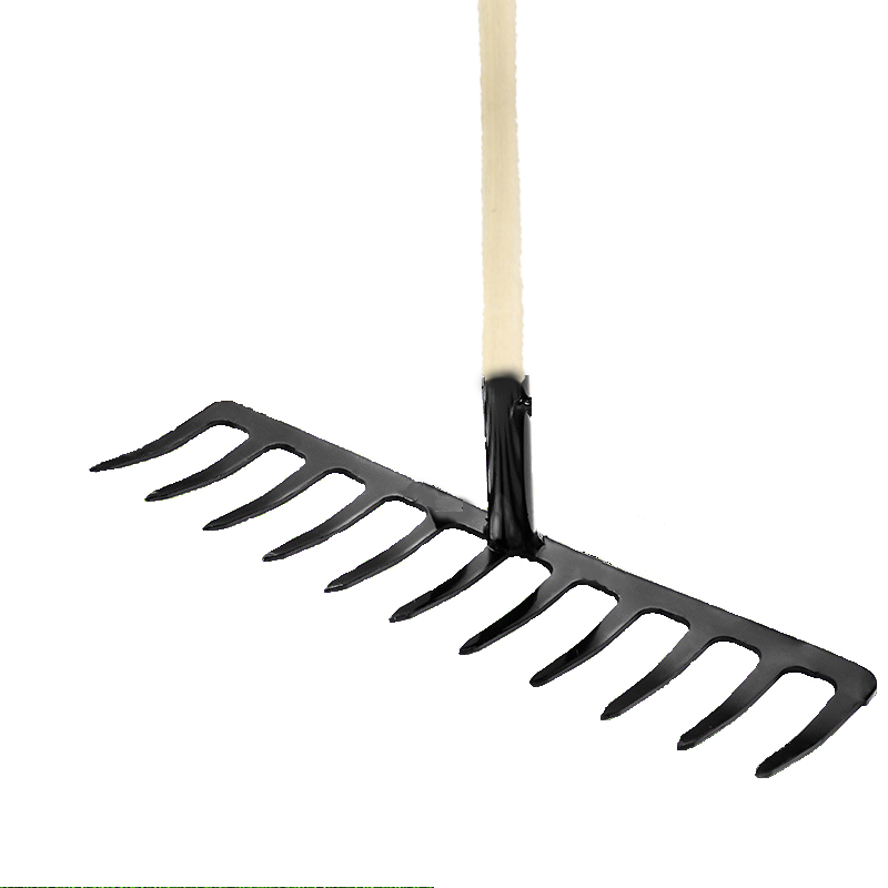 Hautine Hot Sell Lawn Rake with Wood Handle
