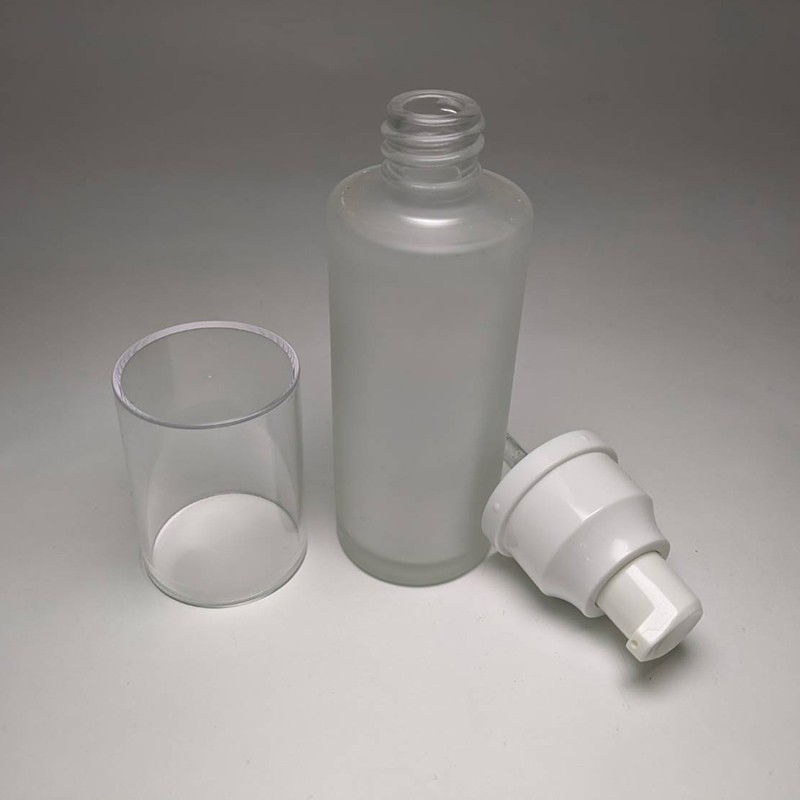 Pastel Color 50ml Foundation Packaging Cylinder Shape Glass Bottle Plastic Lotion Pump