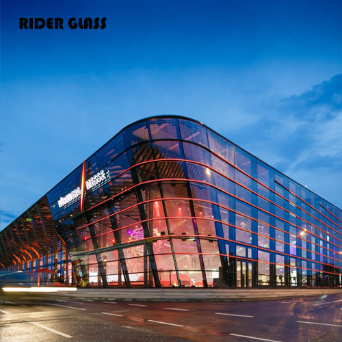 Clear Blue Low E Curved and Bent Insulated Curtain Glass Price