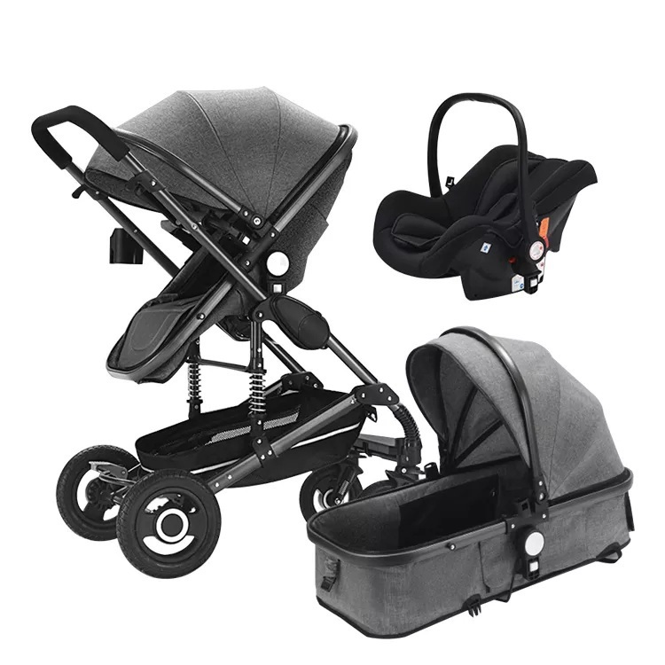 High-View Large-Wheel Baby Stroller Can Sit and Lie Down and Switch to Baby Stroller Baby Stroller Baby Bb Outing Stroller 3 in 1