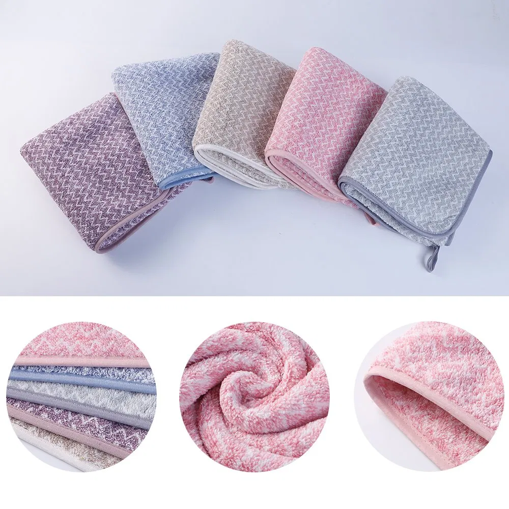 35X75cm 300GSM Cationic Microfiber Stripe Hotel Eco-Friendly Soft Bath Towel
