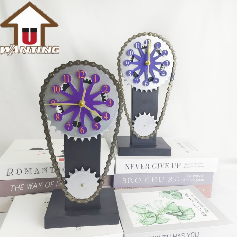 Modern Furniture High Quality Chain Gear Clock Creative Home Decoration Desktop Ornament