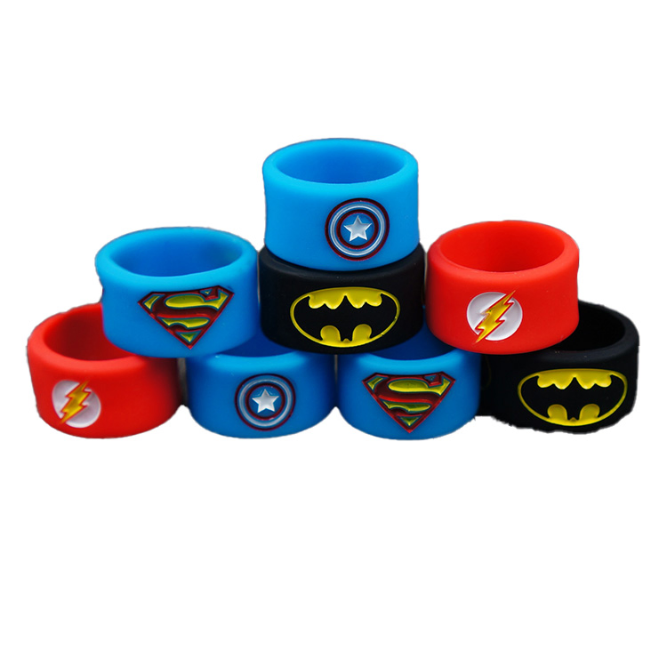 Laser Logo in Multiple Sizes Patterns Customizable Vapor Band Silicone Protective Ring