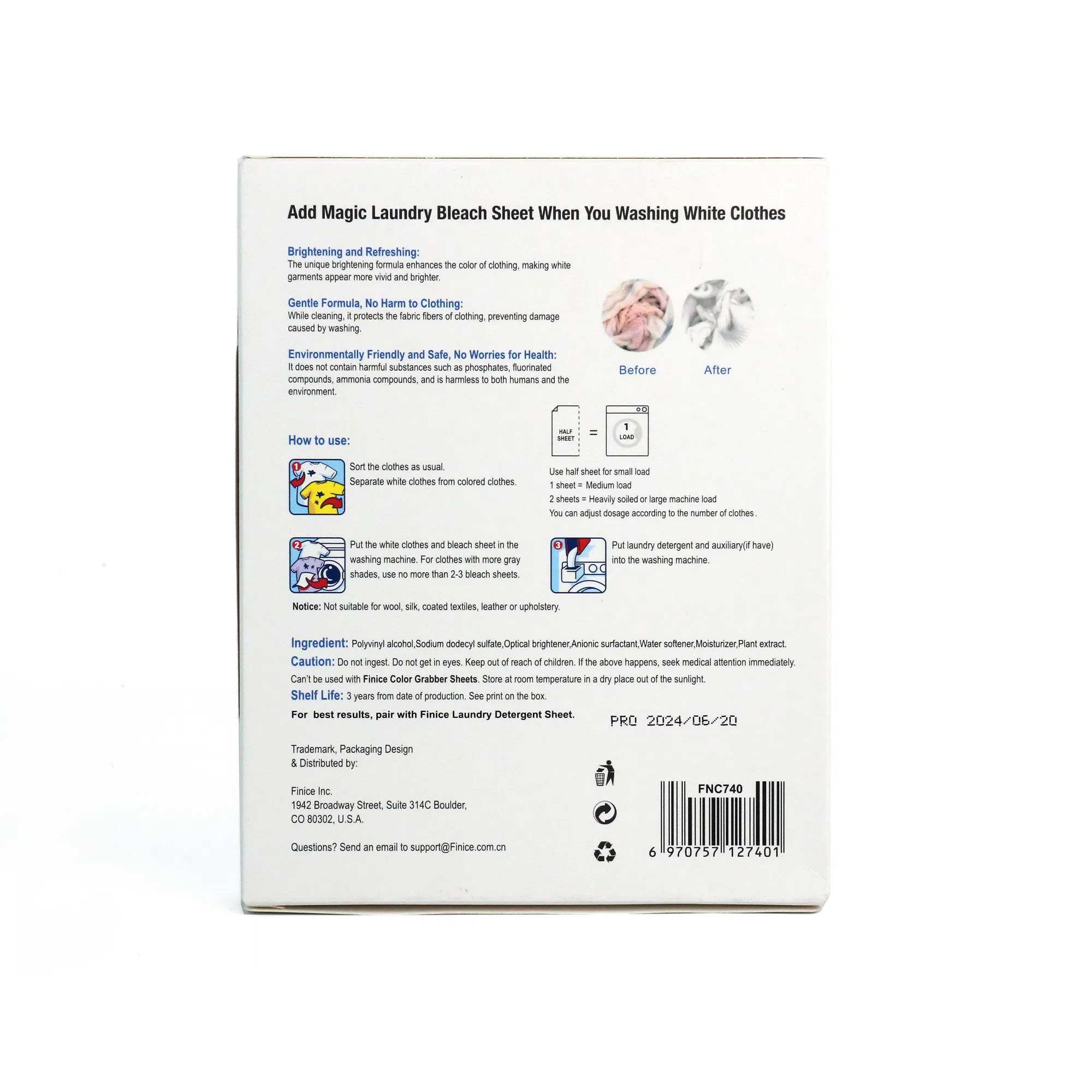 Private Label Laundry Bleach Sheet White Clothes Bleaching Sheet