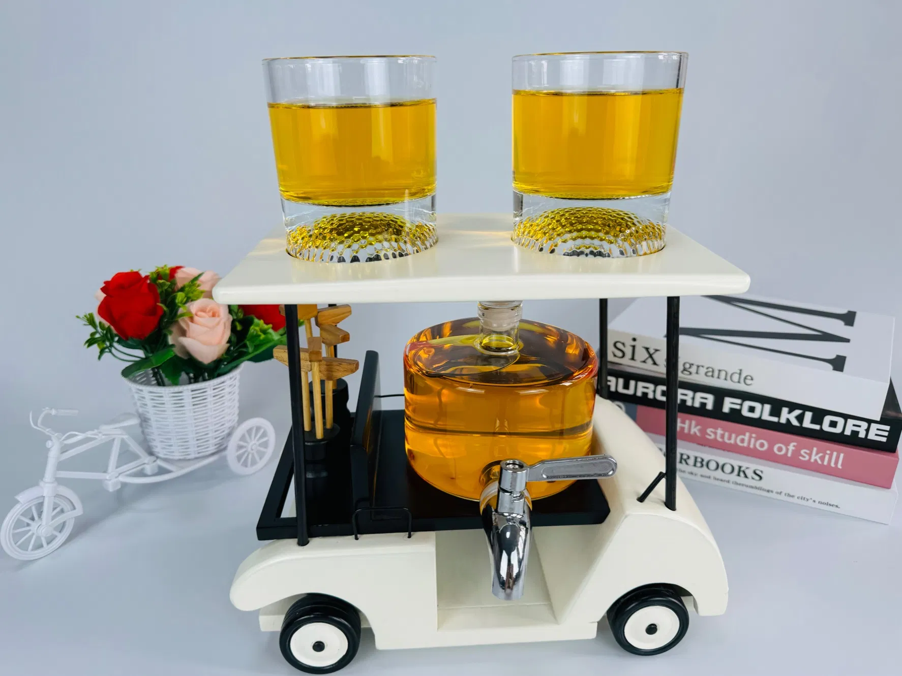 Modern Handcrafted Glass Decanter Set with Clear Color