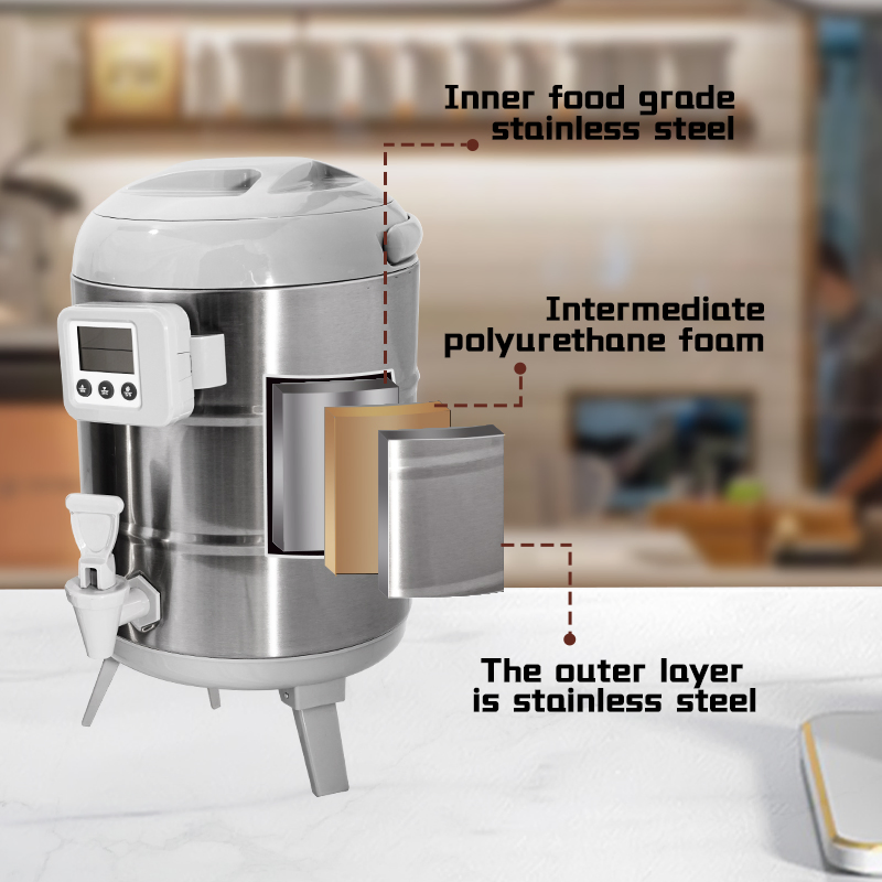 Daosheng Food Grade Double-Layer Foam Insulation Water Jug Beverage Dispenser Round Coffee Milk Tea Bucket