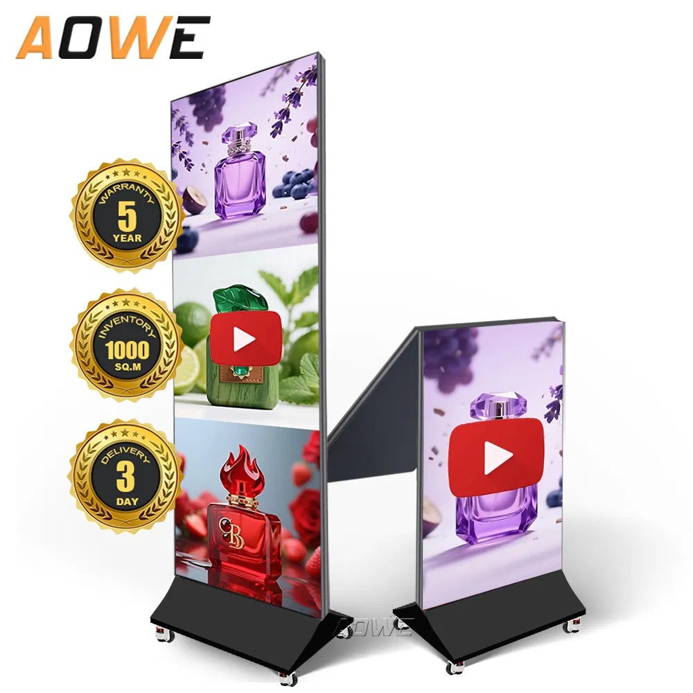 Aowe Indoor HD P1.25 P1.5 P1.8 P2.5 Indoor LED Poster Screen Foldable