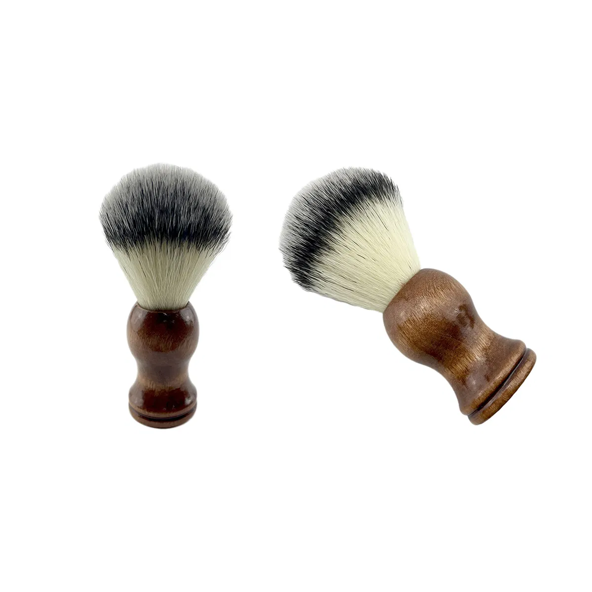 Custom Logo Beard Care Tool Shaving Brusher Wood Handle Nylon Beard Cleaning Brush