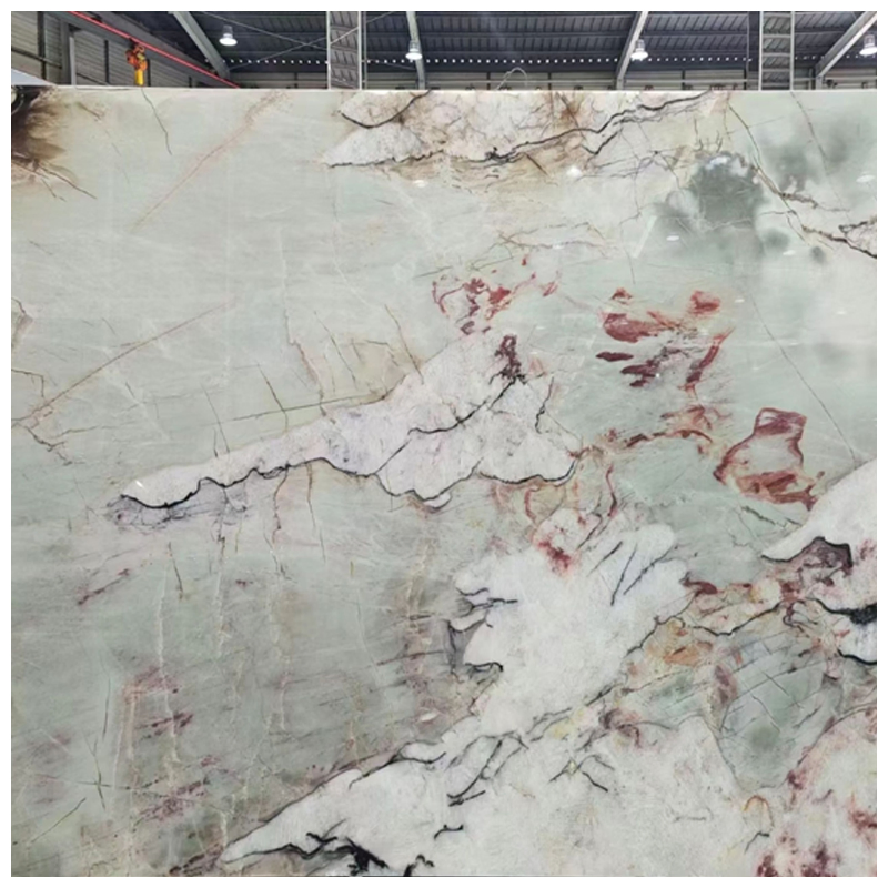 Luuxry Exotic Light Green Cristallo Tiffany Quartzite for Wall and Countertops