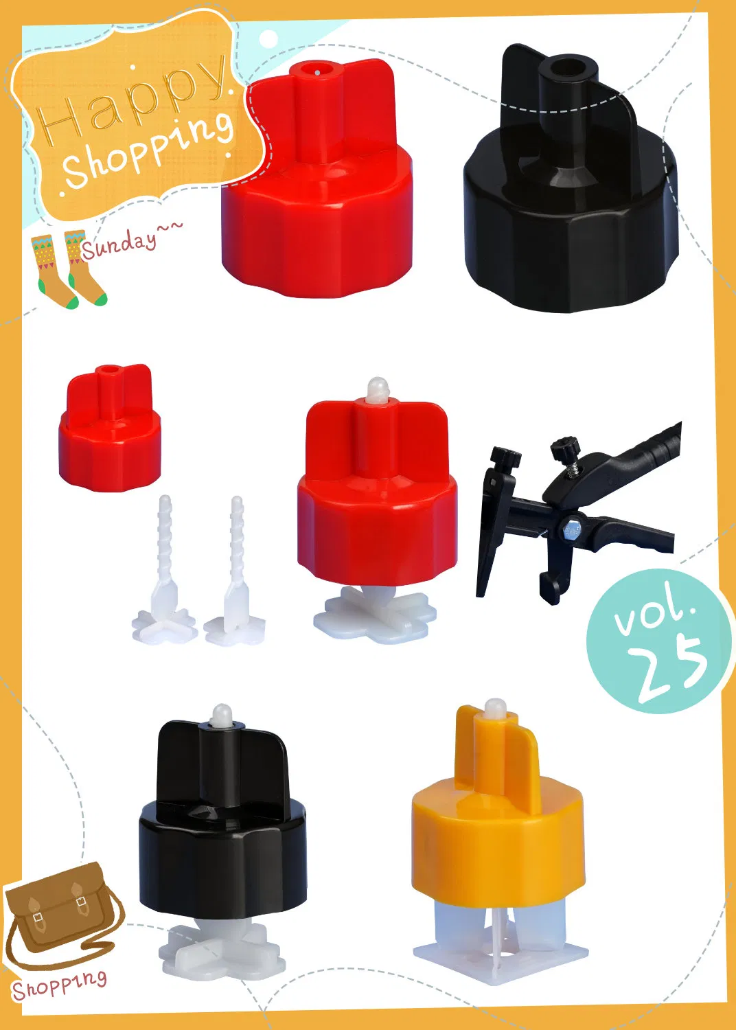 Wholesale Solid Base Tile Leveler Tile Leveling System Clips Wedge Tile Locator