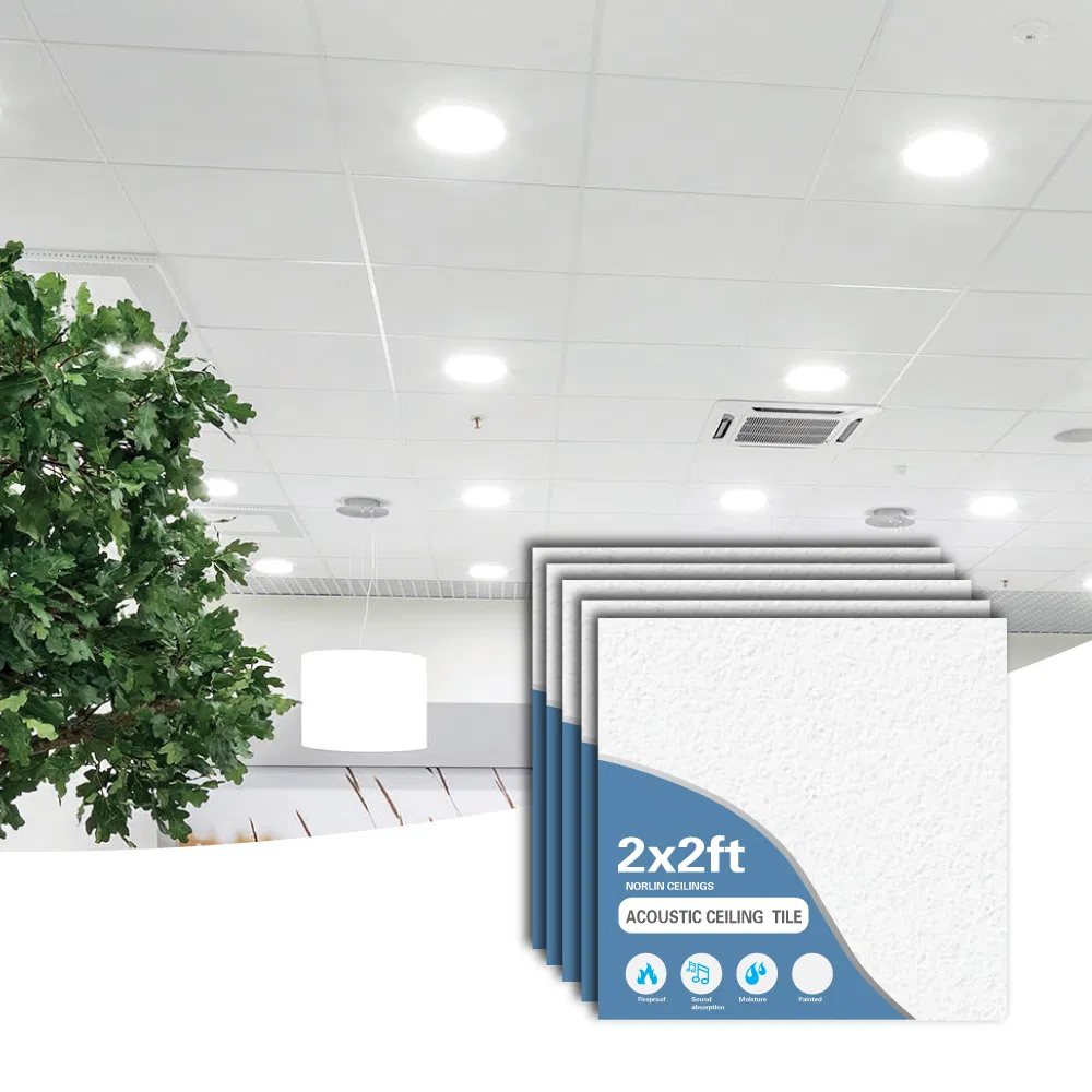 Fiberglass Wool Acoustic Sound Absorbing Hanging Panels Suspended Ceiling Tiles